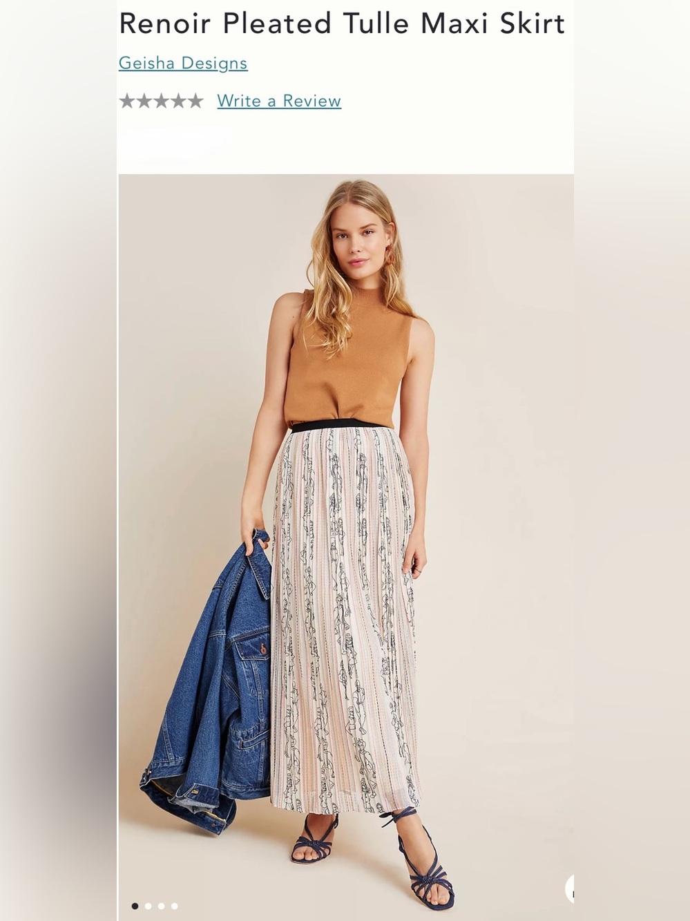 Anthropologie Renoir Pleated Tulle Maxi Skirt
 Medium